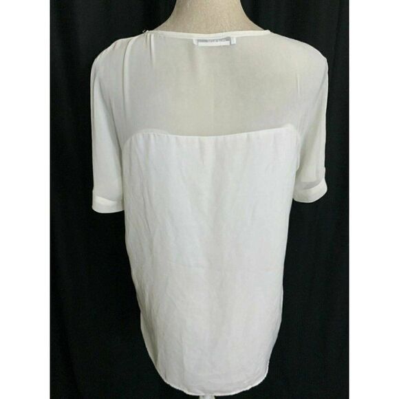 Dknyc New White Gold Sequin Short Sleeve Top - Picture 5 of 6